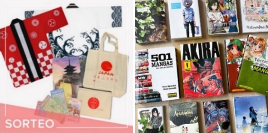 （左）ハネムーナー向け懸賞キャンペーンの賞品“Japan Box”の紹介　（右）“Manga Week”のInstagram投稿画像例